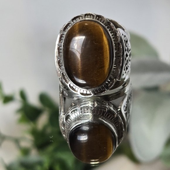 Stunning tiger's eye Sterling Silver ring. - Picture 9 of 14